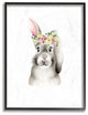 Cartoon Baby Bunny Rabbit Flower Crown Painting, 11"x14"