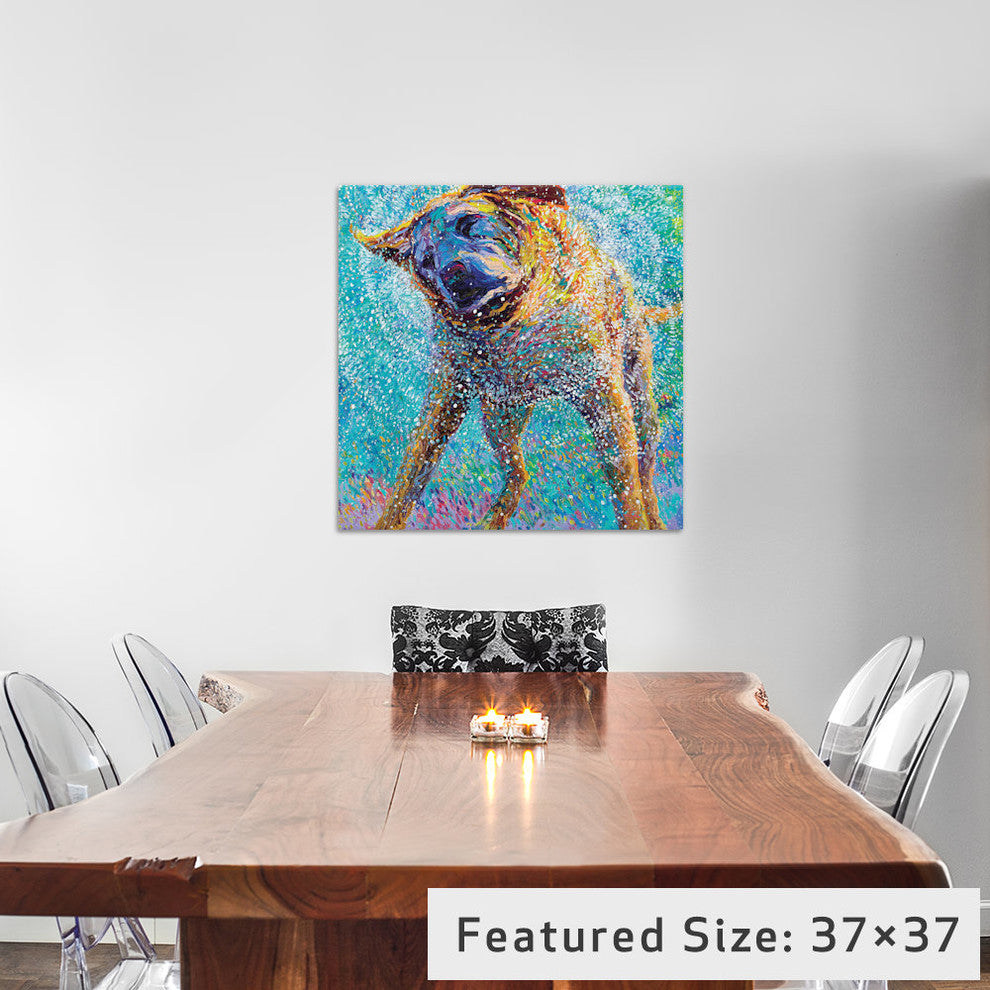 "Sunset Swim Gallery" by Iris Scott, 37"x37"x1.5"