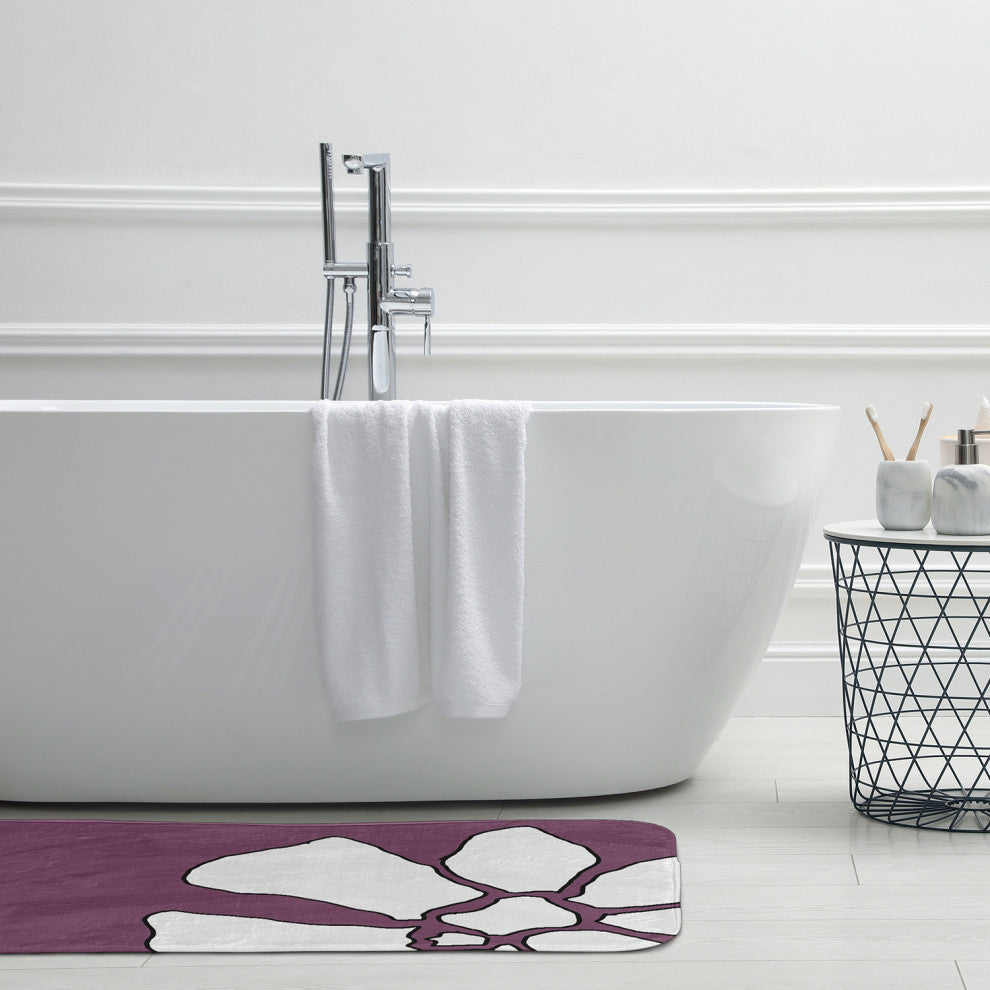 24" x 17" Petal Lines Bathmat, Purple
