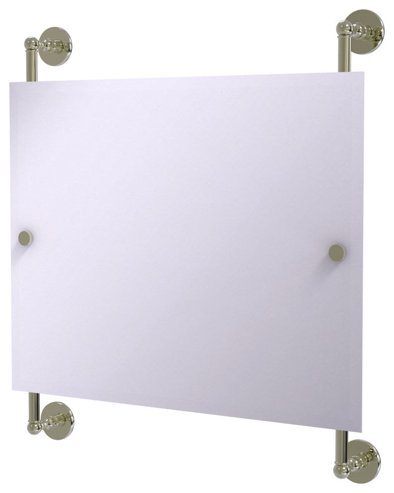 Prestige Skyline Landscape Frameless Rail Mounted Mirror, Polished Nickel