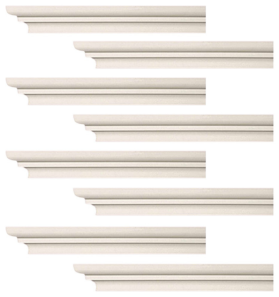Cornice White Urethane Papillon Simple Design 8 Pieces Totaling 752" Length