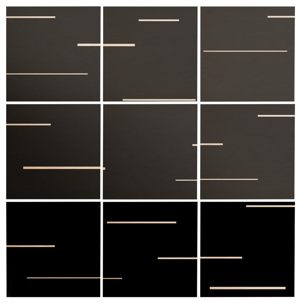 Deny Designs Kelly Haines Modern Lines V2 Wood Wall Mural, 3'x3'