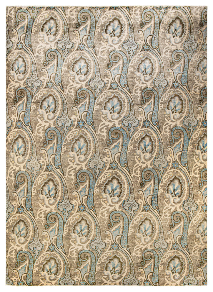 Bhoi One-of-a-Kind Hand-Knotted Area Rug Light Gray, 10'0"x14'2"