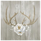 "Antlers and Poppies II Sq Greige" Digital Paper Print by Elyse DeNeige, 32"x32"