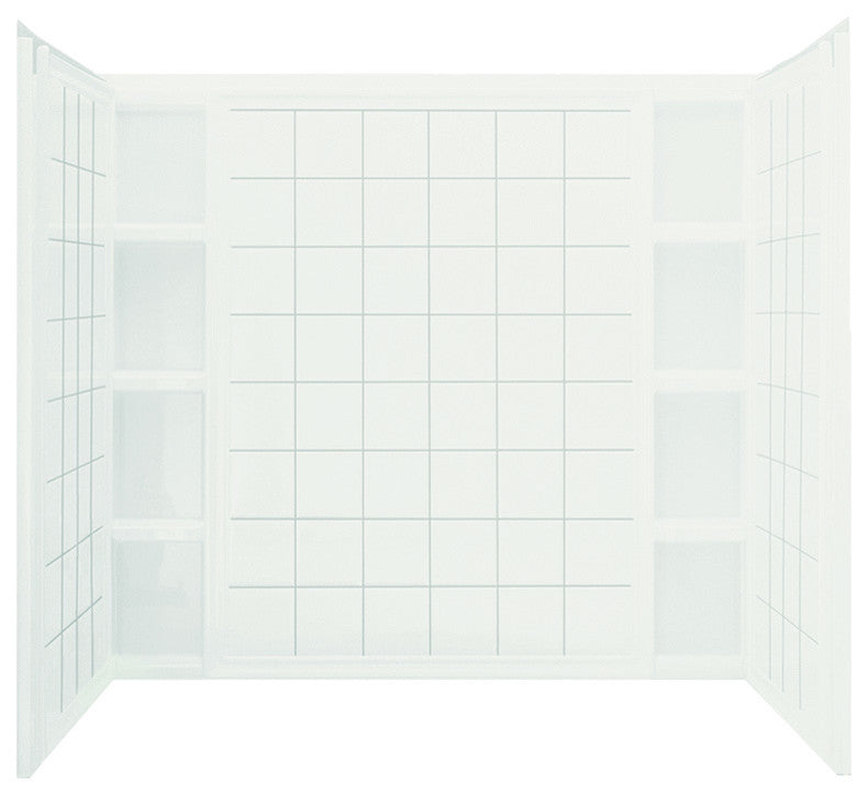 Sterling Ensemble Gelcoat/Fiberglass Bathtub Wall Surround, White