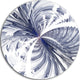 Symmetrical Blue Fractal Flower, Floral Round Metal Wall Art, 11"