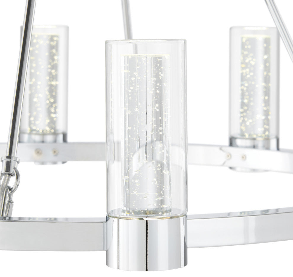 Victory 8 LED Light Dimmable Crystal Chandelier, Chrome
