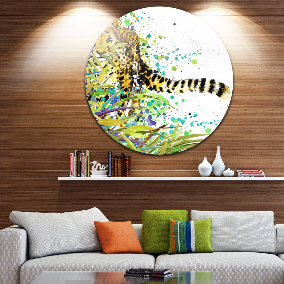 The Predator Illustration Art, Animal Disc Metal Artwork, 23"