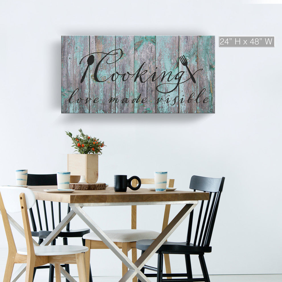 Cooking Wrapped Canvas Kitchen Wall Art, 24"x48"