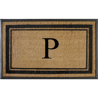 A1HC Markham Border Flocked Extra Large Monogrammed Doormat, 30"X48", P