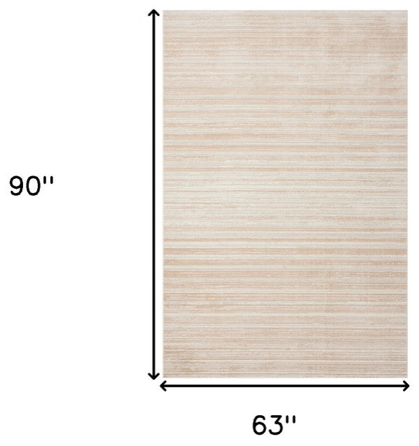 5' X 8' Beige Abstract Distressed Area Rug