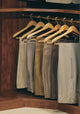 Wooden Curved Suit Hanger With Locking Bar, Natural/Chrome Finish, Box of 25