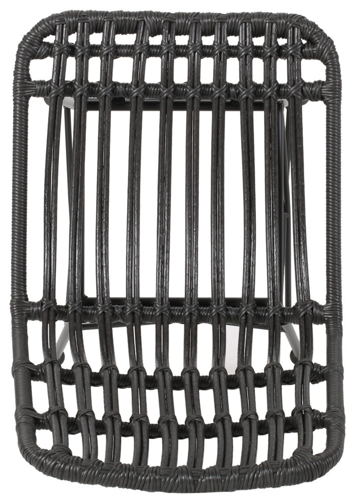 Silverdew Indoor Wicker Dining Chairs, Set of 2, Gray, Black