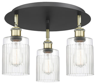 Hadley-3 Light 16" Flush Mount-Black Antique Brass, Clear Glass Shade