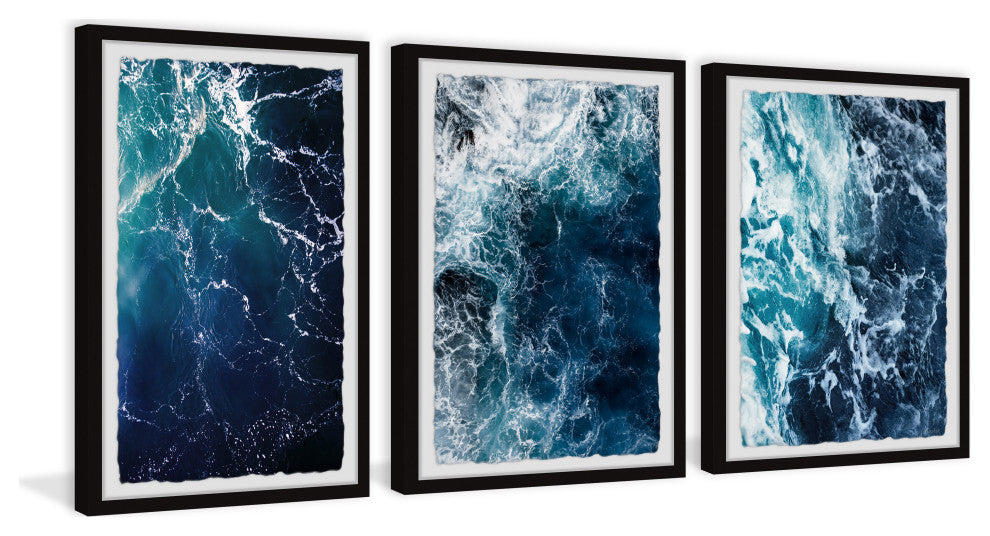 Whole Lot of Blue Triptych, Set of 3, 16x24 Panels