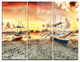 "Boats at Sunset" Photography Metal Wall Art, 3 Panels, 36"x28"