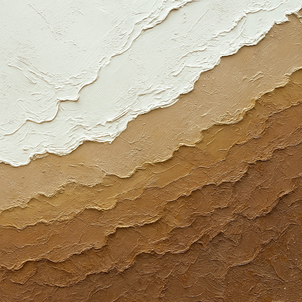 Original Art "Earth Layers Textured Neutral" Canvas Painting