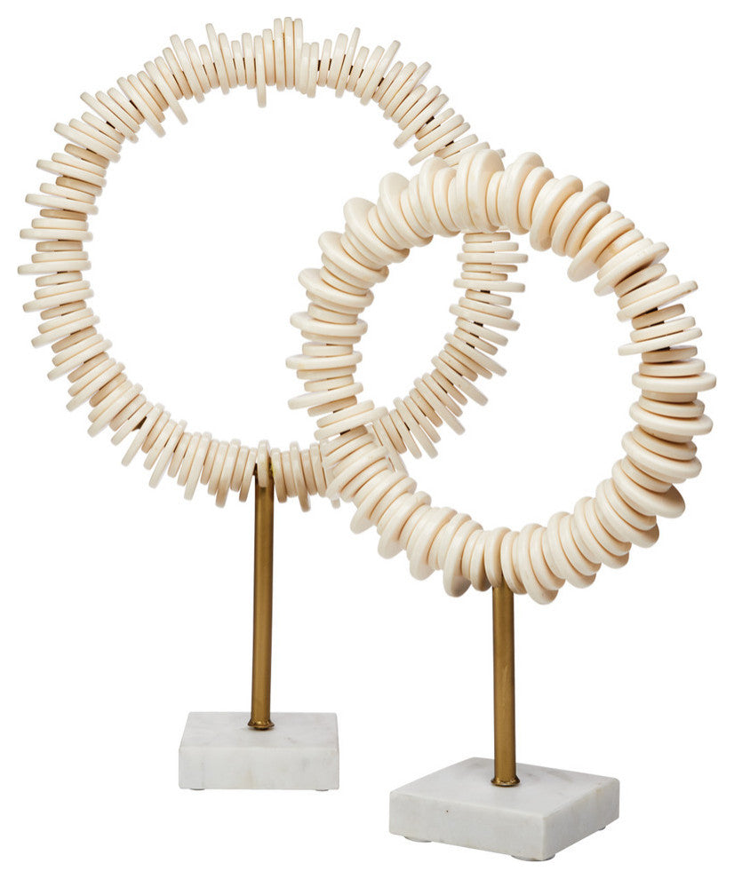 Arena Ring Sculptures (Set of 2), Cream Resin