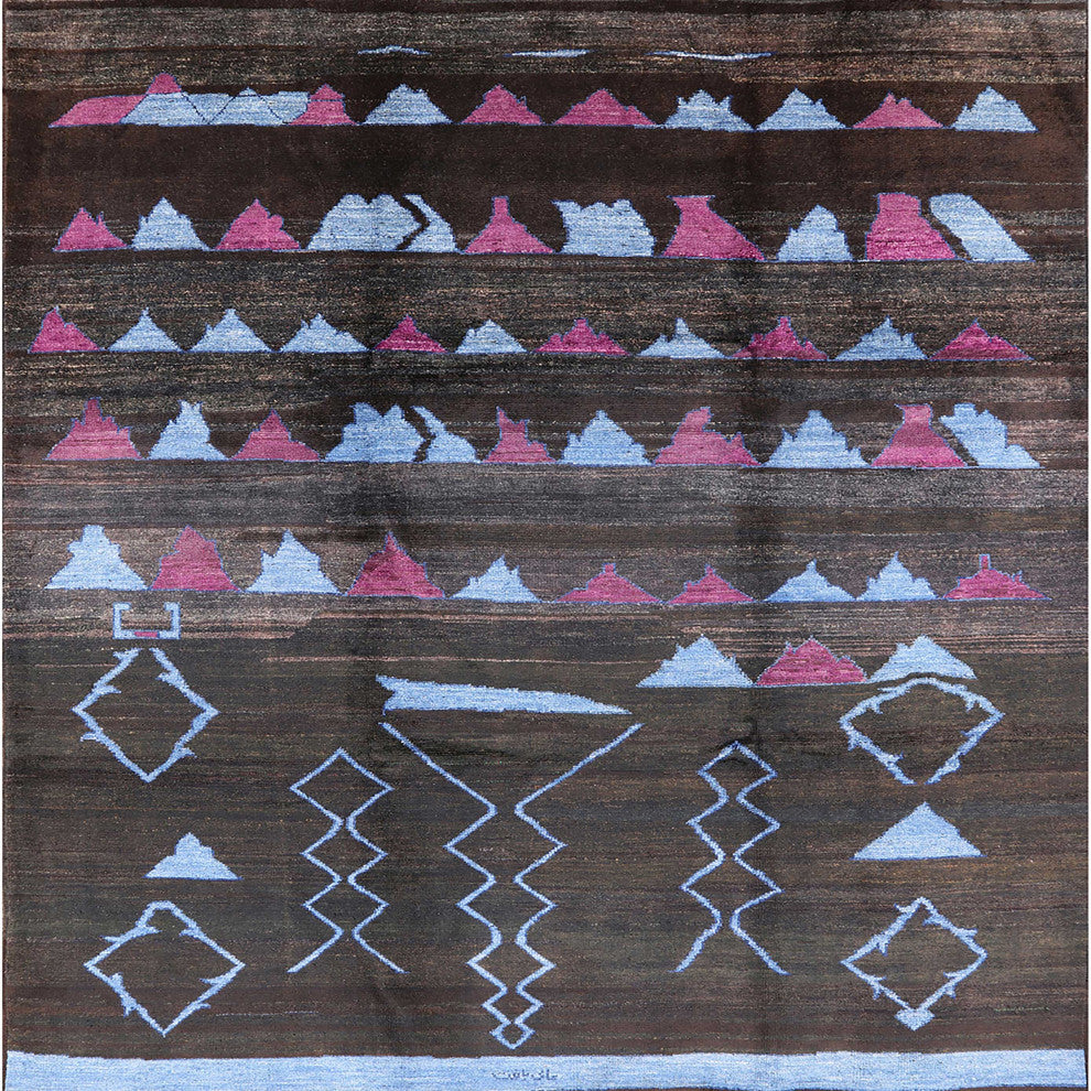 Ahgly Company Indoor Square Mid-Century Modern Area Rugs, 5' Square
