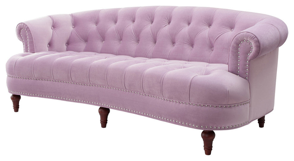 La Rosa Victorian Chesterfield Tufted Sofa, Lavender Velvet