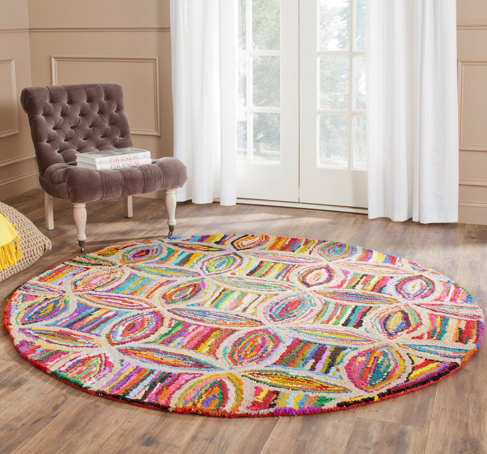 Safavieh Nantucket Collection NAN441 Rug, Multi, 4' Round