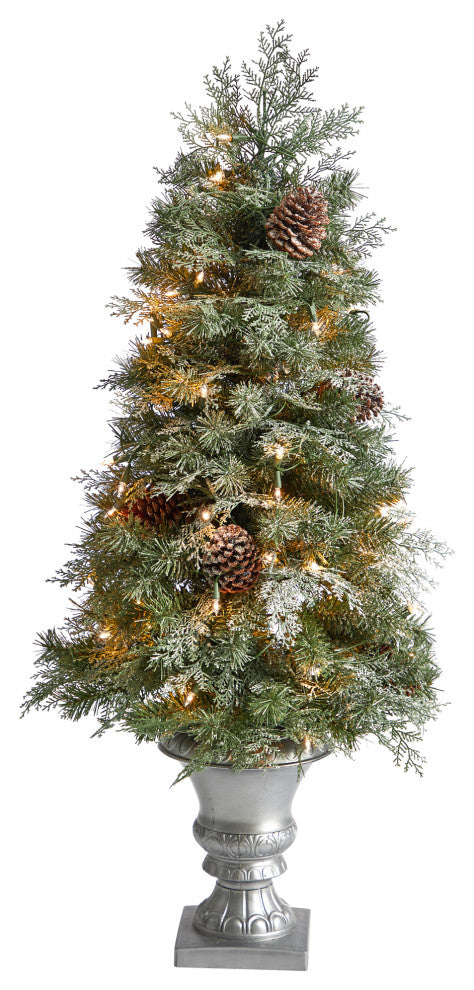 T3324 4 English Pine Artificial Christmas Tree With 100 Warm White LED Lights