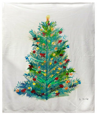Betsy Drake Christmas Tree Fleece Throw