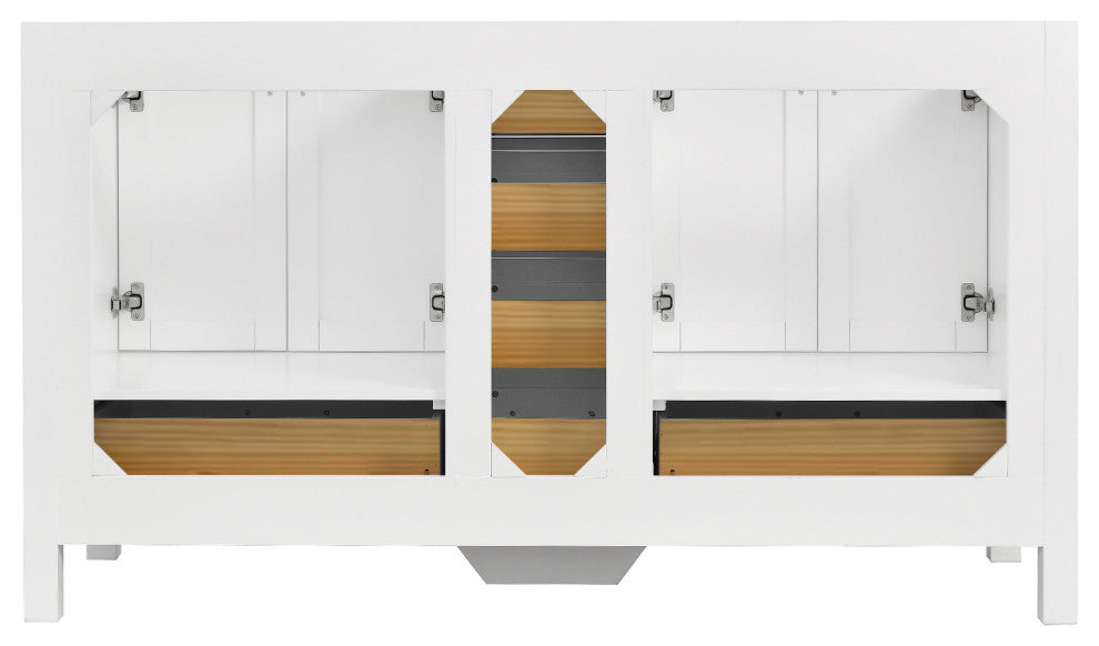 Bathroom Vanity Set, Base:White, 60", Without Mirror