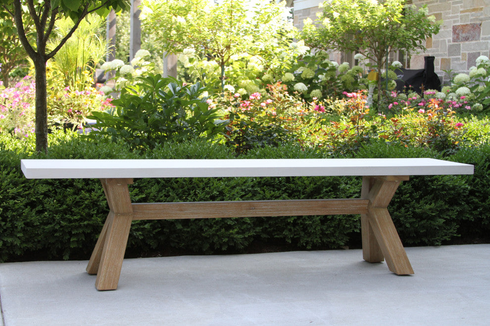 3-Piece Ivory Composite and Eucalyptus Wash Picnic Dining Set