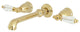 Kingston Brass Two-Handle Wall Mount Bathroom Faucet, Polished Brass
