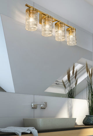 Zlite 344-4V-HG 4-Light Vanity, Clear