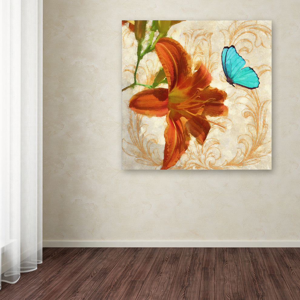 Tina Lavoie 'Satsuma Day Lily II' Canvas Art, 35" x 35"
