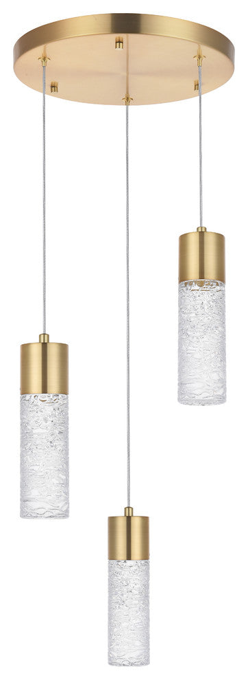 Gold Finish 3-Light Led Pendant