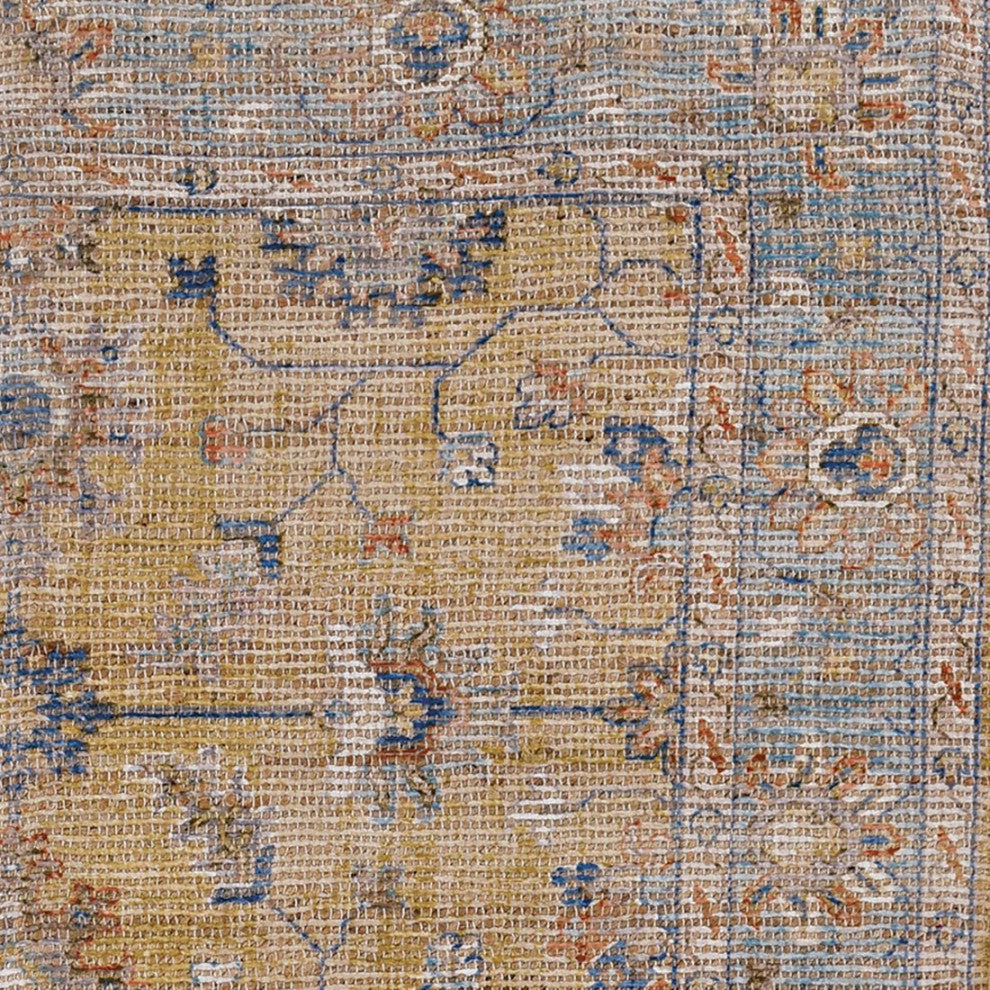 Morris Gold/Light Blue Karissa Distressed Moroccan Accent Rug, 8' 6" X 11"6"