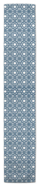 Blue Geo Tile 16x72 Cotton Twill Runner