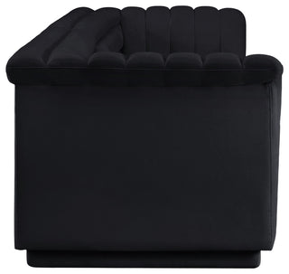 Cascade Upholstered Modular Sofa, Black, Velvet, Straight Sofa