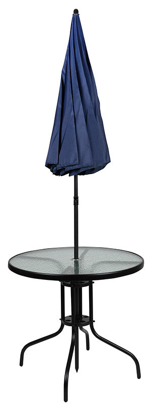 6PC Navy Patio Set & Umbrella