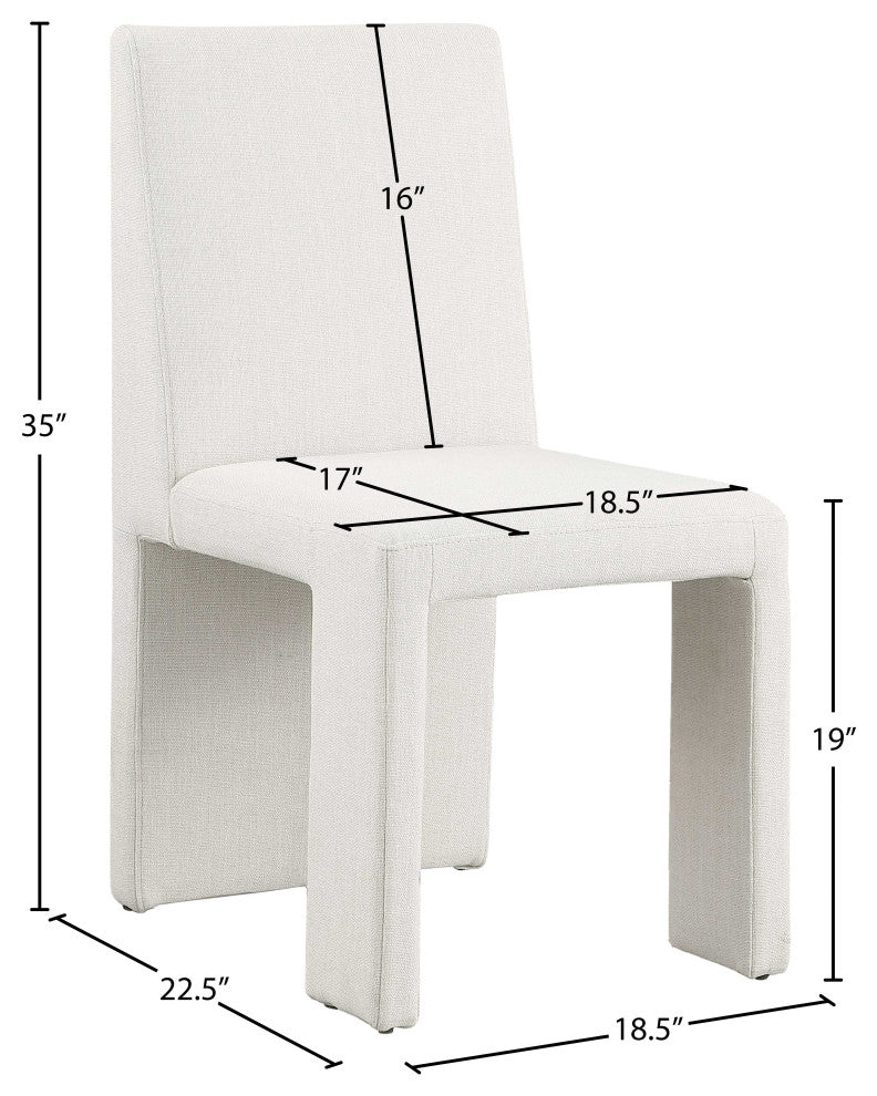 Benson Upholstered Dining Chair, Cream, Linen Texured Fabric