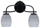 Cavella 2 Light Bath Bar In Matte Black Finish, 5" Gray Matrix Glass