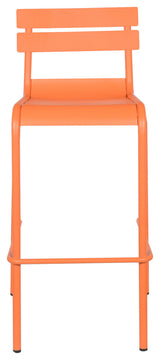 Dana Stackable Outdoor Patio Barstool, Frosted Orange, Set of 4
