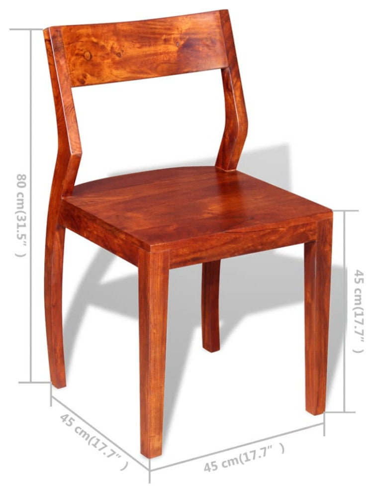 vidaXL Dining Chairs 2 pcs Solid Acacia Wood Sheesham