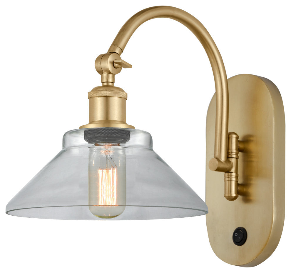 Innovations 518-1W-SG-G132 Orwell 1 Light 8.375" Sconce, Satin Gold