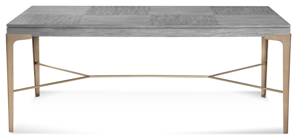 Nylah Dining Table - Platinum/Brushed Gold