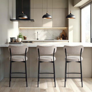 Continental Upholstered Counter Stool, Set of 2, Bone White