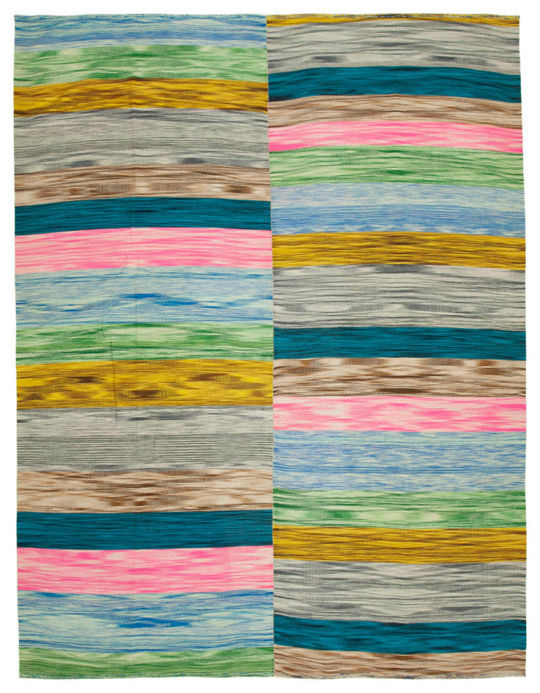 Rug N Carpet - Hand-knotted Oriental 9' 8'' x 12' 10'' Flatweave Wool Kilim Rug