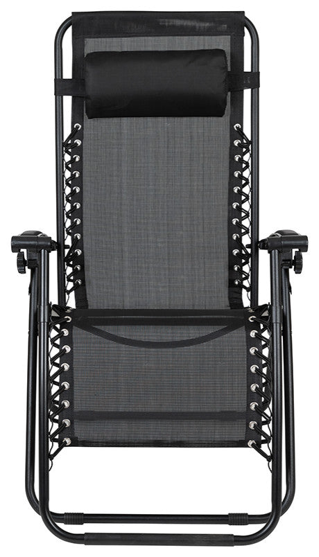 Adjustable Folding Mesh Zero Gravity Reclining Lounge Chair, Set of 2, Brown