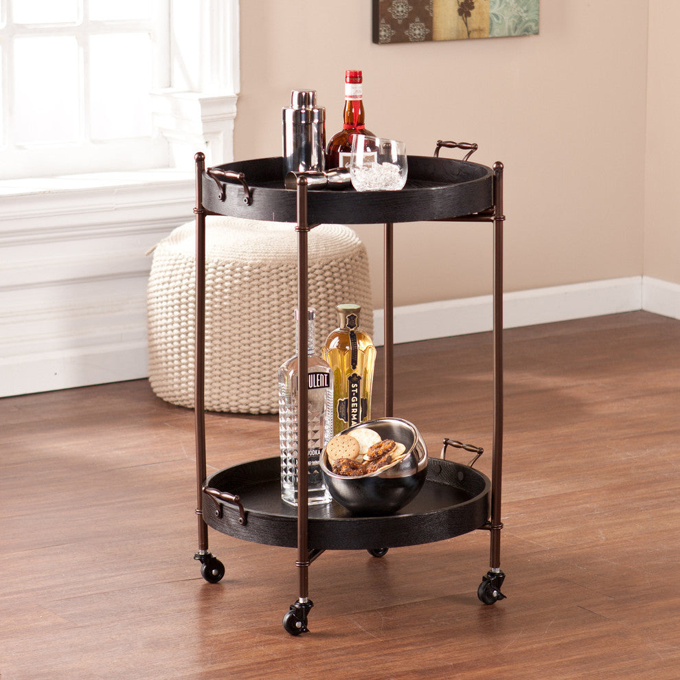 Fritz Two-Tier Round Butler Table