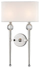 Rockland, Two Light Wall Sconce, Polished Nickel Finish, Faux Silk Shade