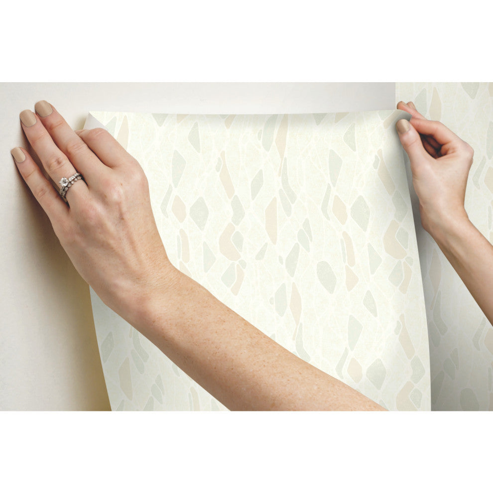 Beige Stained Glass Wallpaper
