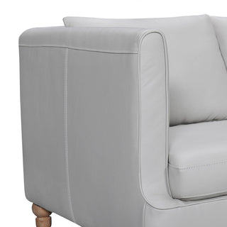 Vincenza 85" Dark Brown Leather Sofa, Dove Gray